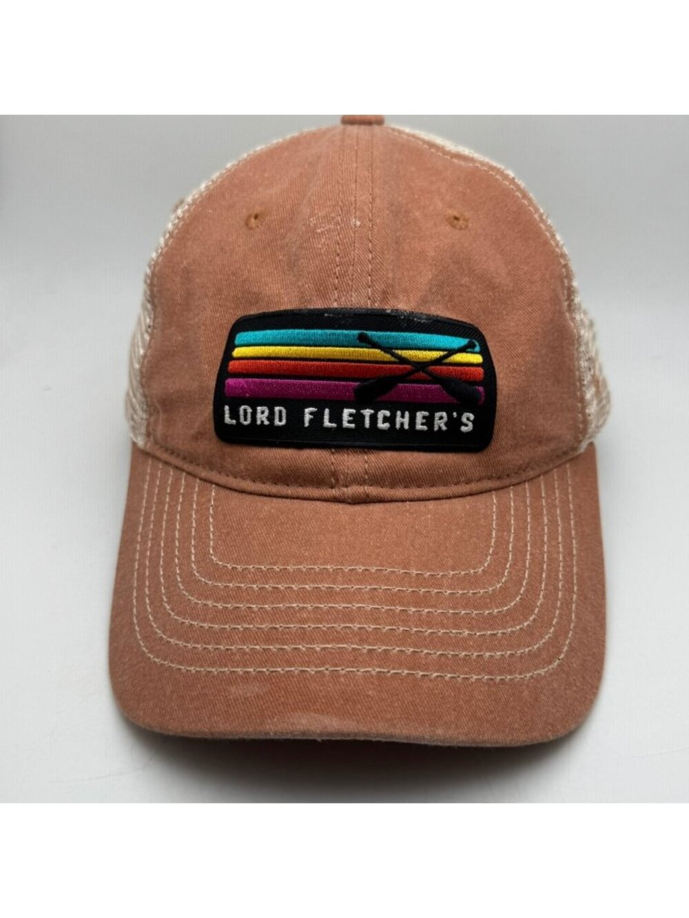 Lord Fletcher's Trucker Hat Men's Terracotta Tan Mesh Snapback Cap